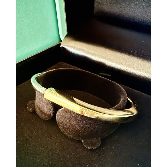 Tiffany co 18k Gold Lock Bangle Hinge Bracelet WIDE Version Pristine Fits Up 6.5 - Picture 7 of 9